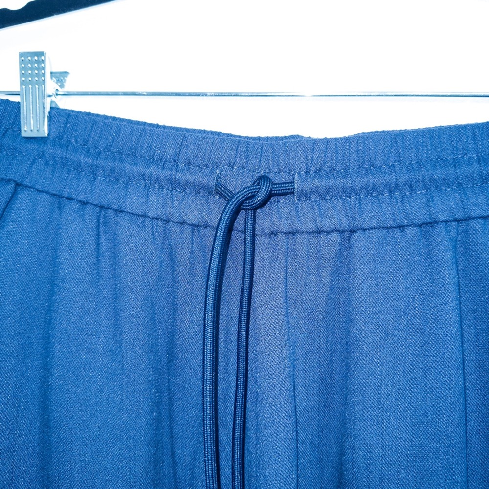 New Halara Navy Blue High Waisted Pocket Wide Leg Linen-Feel Pants Small Tall - Picture 3 of 7